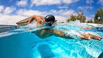 Swimming pool and deck at Dasnac YUVA
